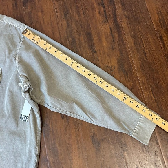 NWT NSF L/S Cargo Button-Up Shirt Boxy Oversized in Sage Green - Picture 9 of 9